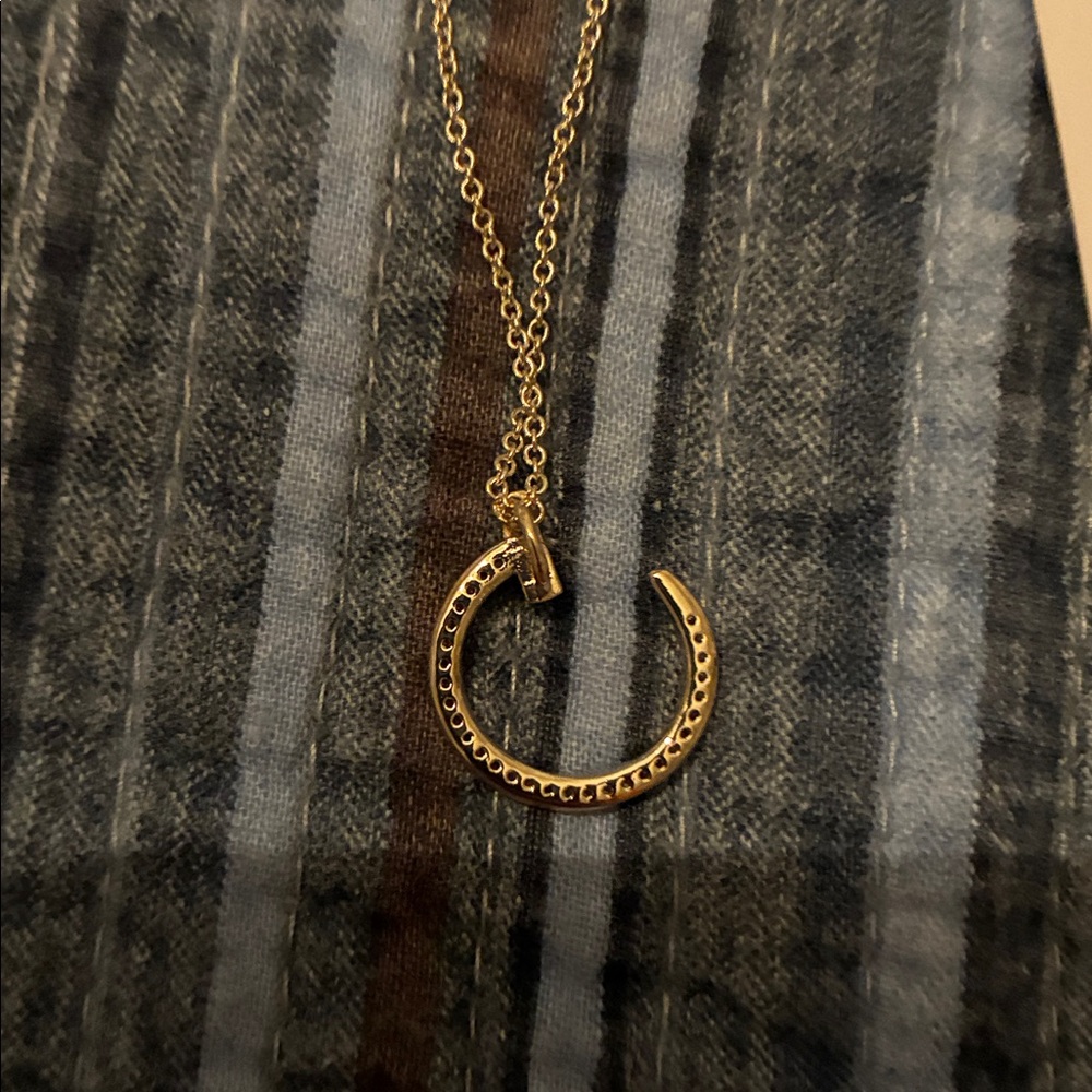 Elegant Gold horse shoe Pendant Necklace - Picture 3 of 3